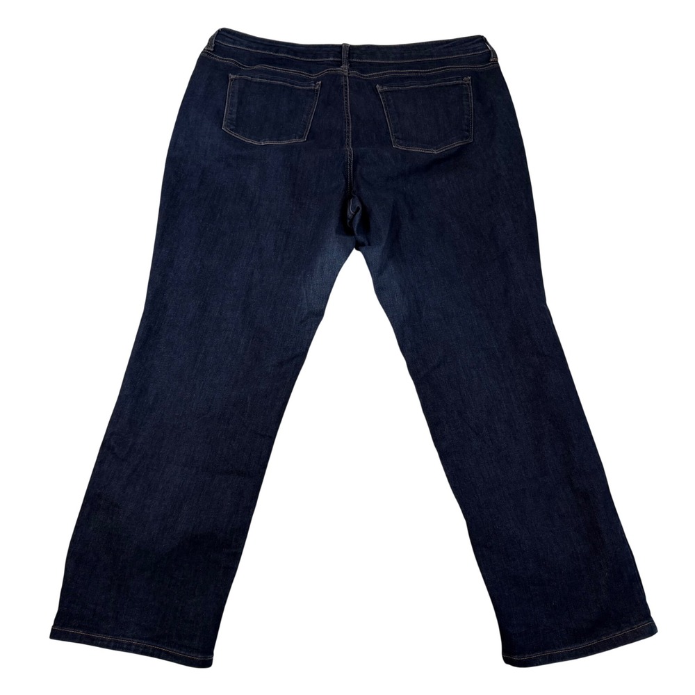 Crown & Ivy Curvy Straight Leg Jeans Dark Wash Indigo Plus Size 24WR Stretch
